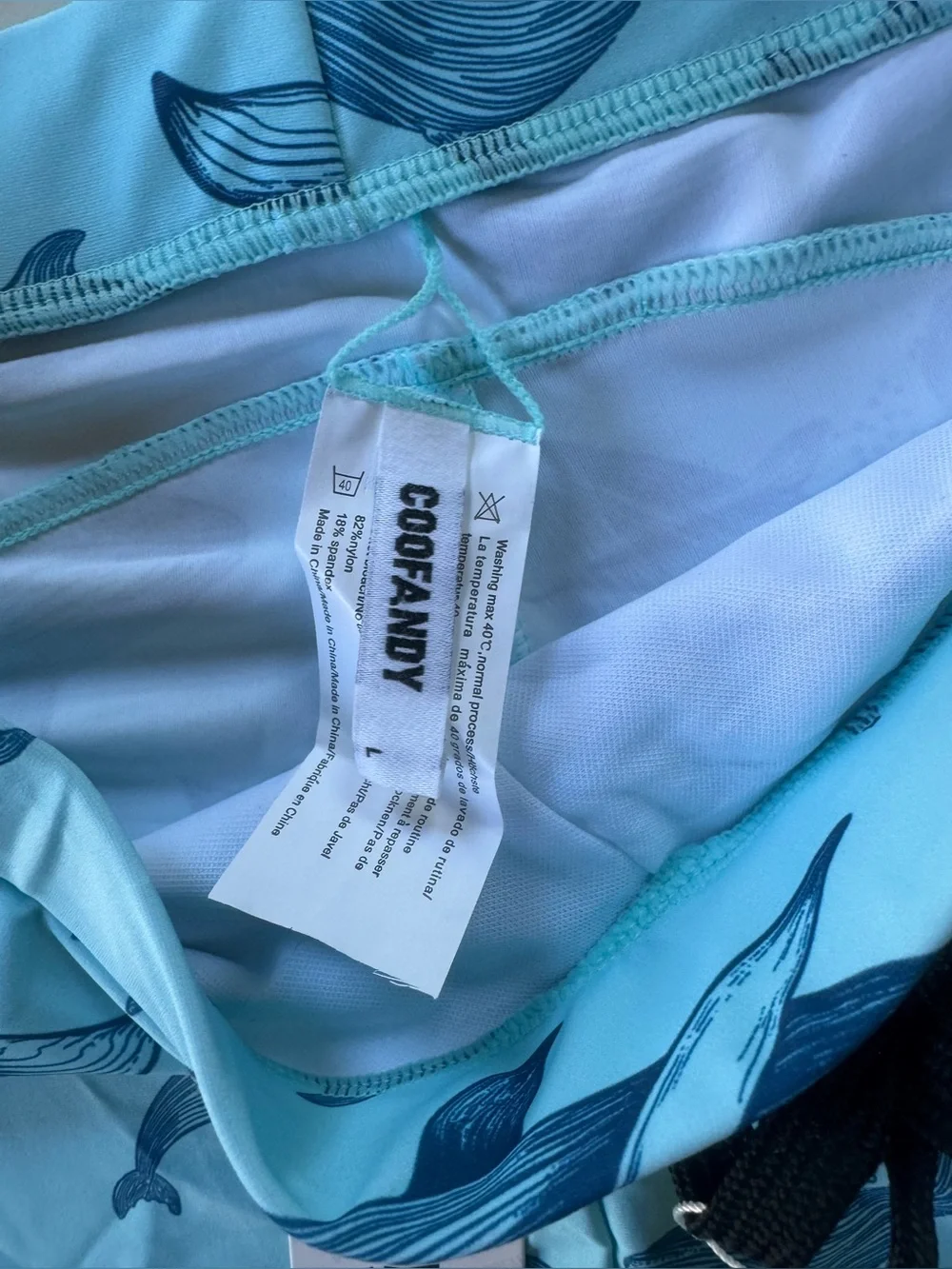 COOFANDY Men's Whale Print Swim Trunks - Large - NWT